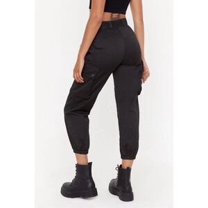 Nasty Gal Black Cargo Pants Joggers Womens Size XL Casual Athleisure Stylish